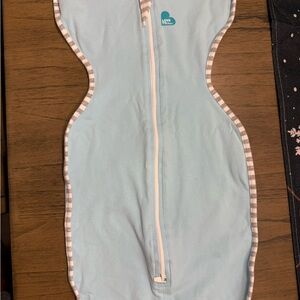 Love to Dream Blue Swaddle with Heart Accent
